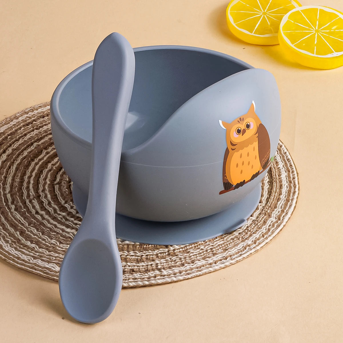 Conjunto de 2 peças de loiça de silicone para alimentação de bebés