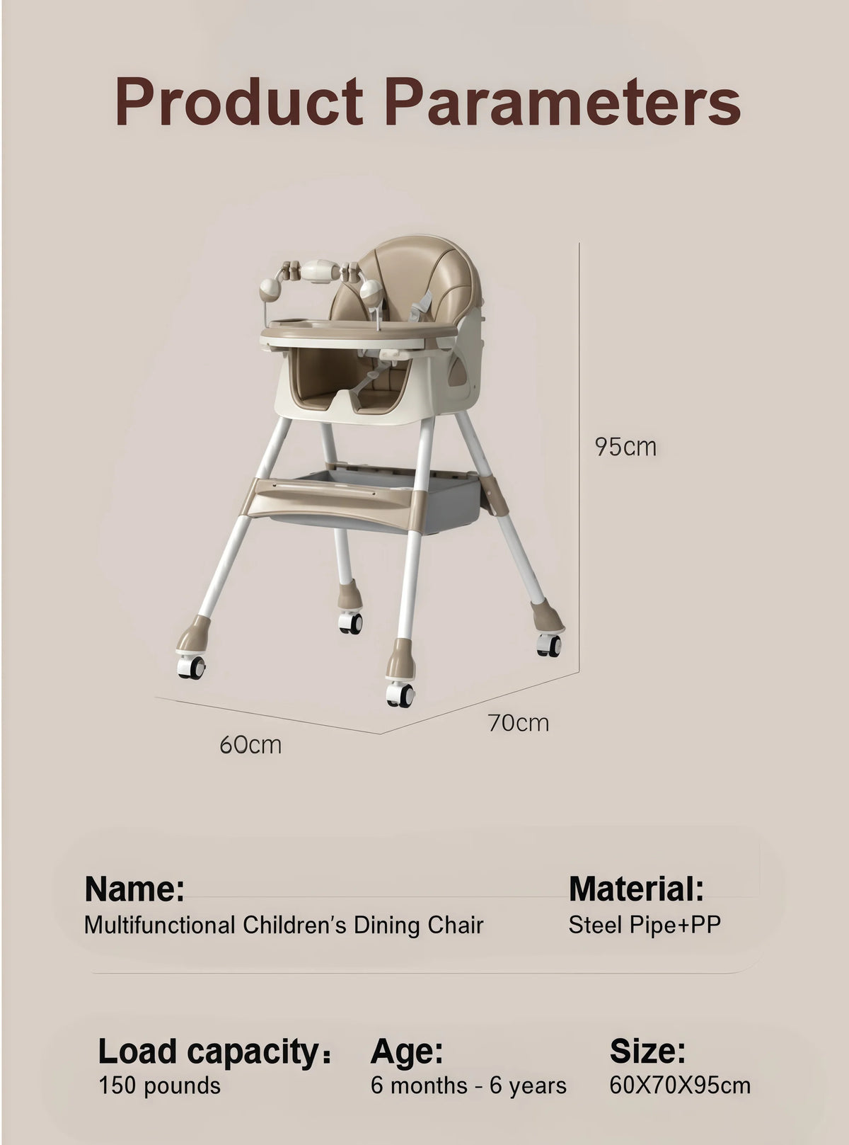 Convertible Baby High Chair 4-in-1 Toddler Feeding Seat with Removable Toy Rack, Adjustable Double Dinner Plate, Multi-Functional Rocking Horse & Yo-Yo Sliding Game Chair, Thickened Steel Tube Infant Booster Seat with Storage