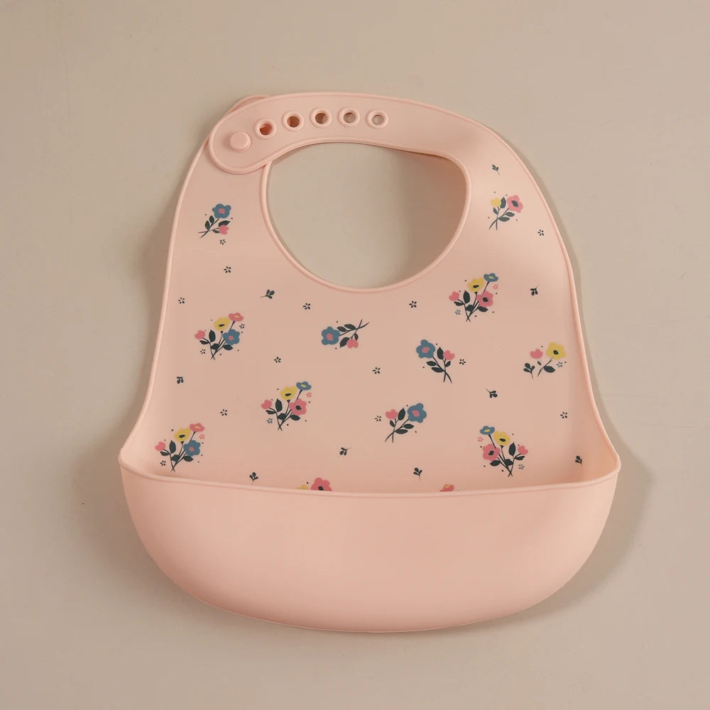 Customize Cartoon Animal Silicone Baby Bib with Name & Pattern Food-Grade Solid Feeding Bib DZ31