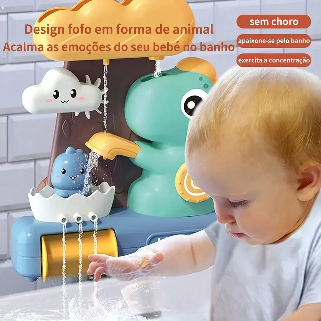 Brinquedo de banho para bebé com spray de água, em formato de dinossauro de desenhos animados