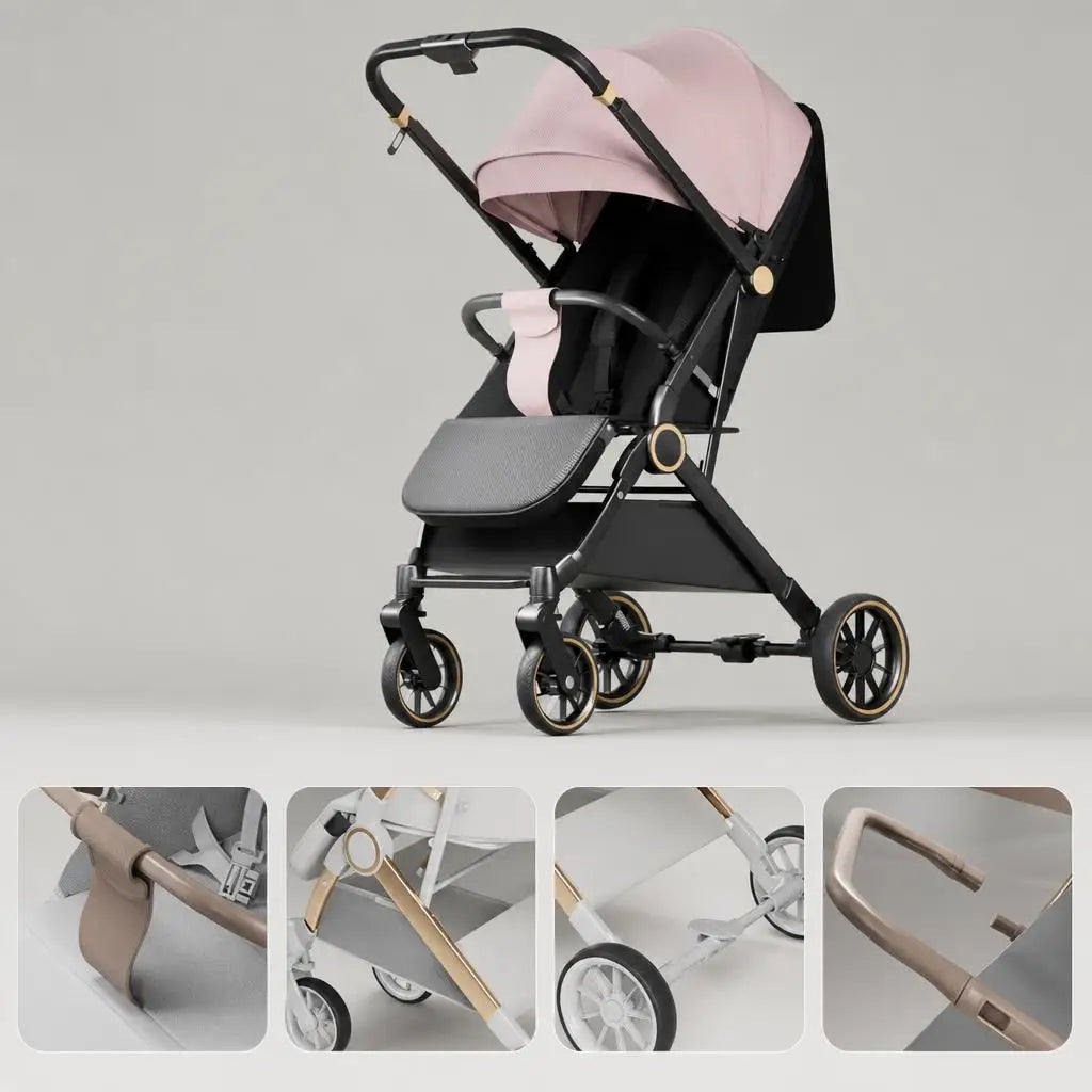 Carrinho de Passeio Leve e Compacto com Dobragem Fácil