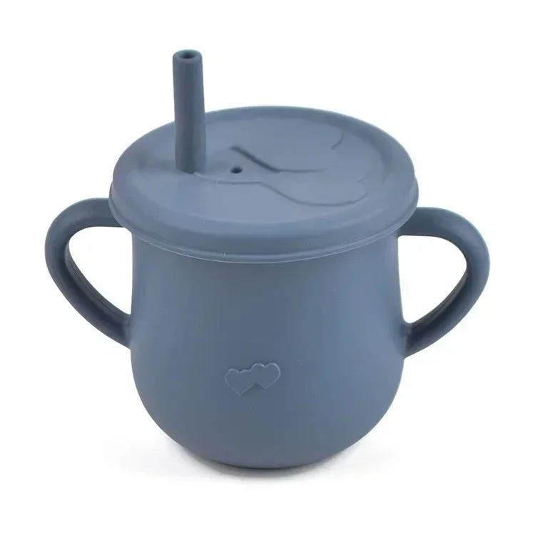 BPA Free Kids Silicone Food Storage Box Solid Color Baby Snack Cup Portable Children Snacks Container With Lid